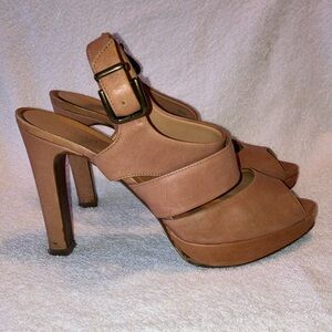 J. Crew leather Collins platform heels NEED REPAIR